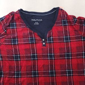 Nautica Casual V Neck Long Sleeve Shirt Womens Size 2XL Red Plaid